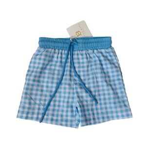 NWT Swoon Baby Size 5 Blue Gingham Swim Shorts